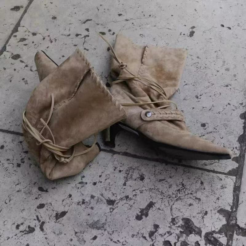 Sock Boot Women - Dameslaarzen 2026 Herfst/Winter Boheemse Vierkante Teen