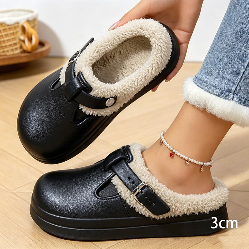 Women'S Shoes Water Resistant - Casual Metalen Gesp Warme Pluche Muilezels