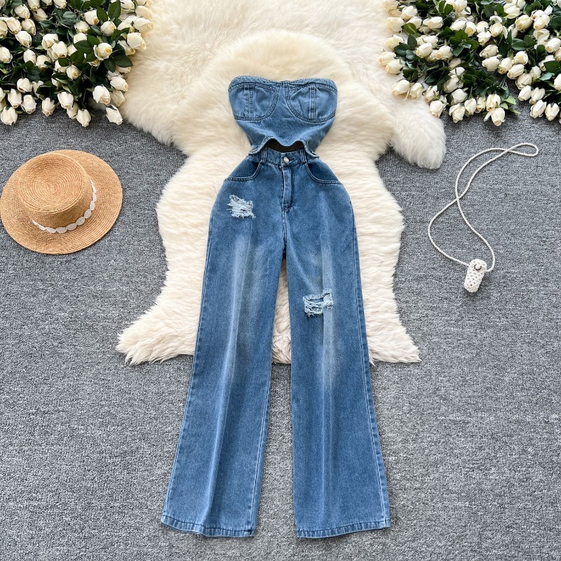 Women Shoes Jeans - Denim jumpsuits voor dames, één geheel,