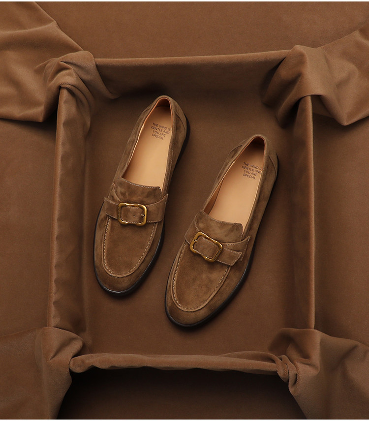 Women Shoes Elegant - Schoenendoos ‌ Vintage damesloafers van echt