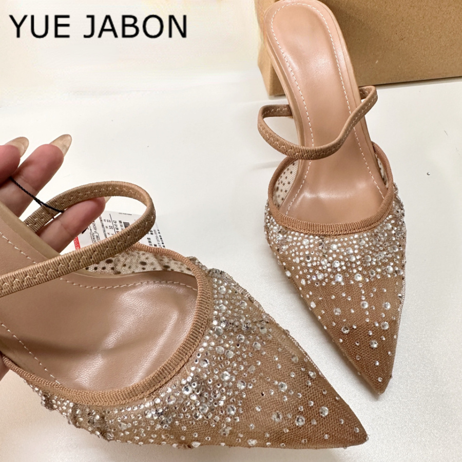 Women Shoes Zara - Mesh Strass Hoge Hak Sandalen Dames