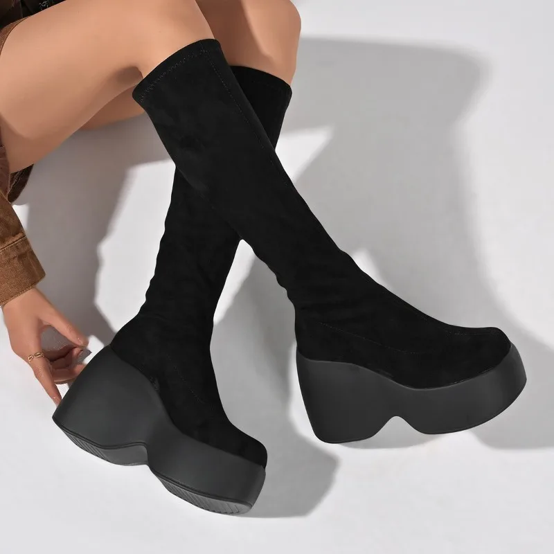 Sock Boot Women - Winter Nieuwe Skinny Plus Size Rekbare