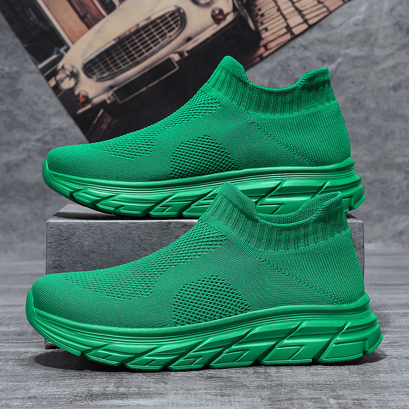 Women Shoes Qc - Mode Groene Mannen Sok Sneakers Ademende