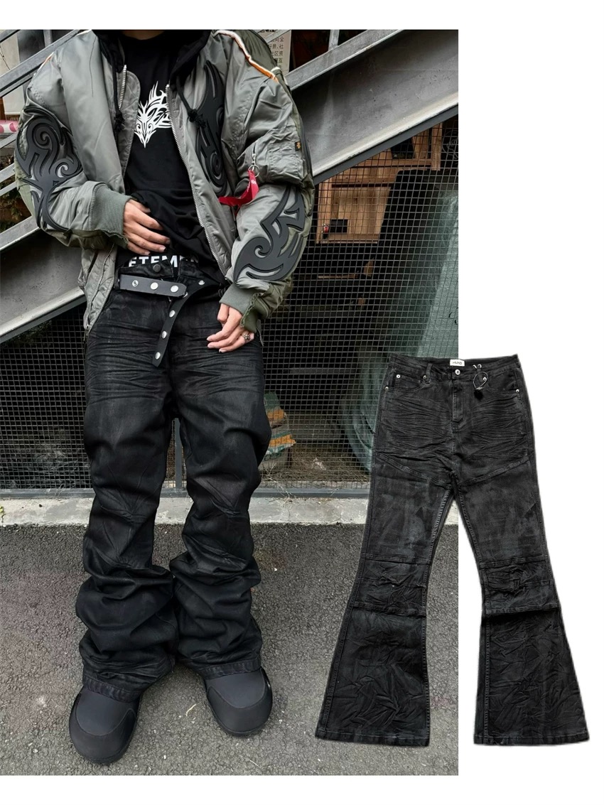 Women Shoes Jeans - High street gecoate micro-flare jeans Amerikaanse