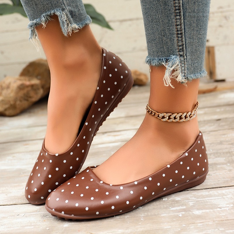 Dames Witte Polka Dot Flats Ro - Loafer Flat Women recensie en prijs