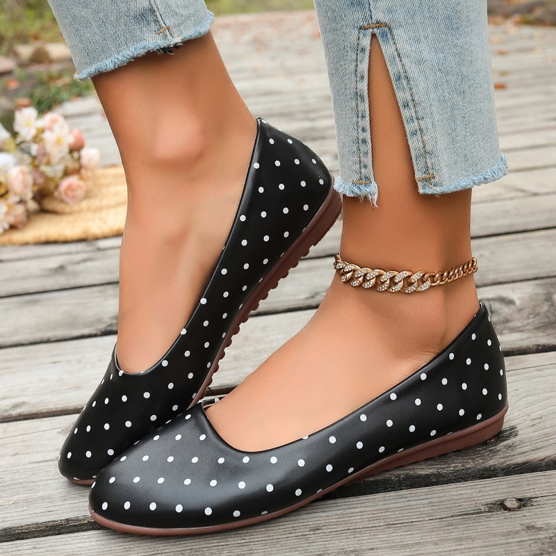 Dames Witte Polka Dot Flats Ro - Loafer Flat Women recensie en prijs