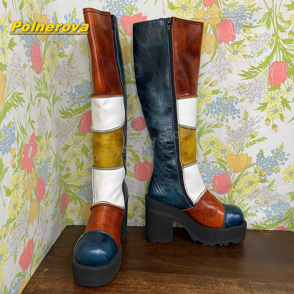 Vrouwen Retro Patchwork Ledere - Women'S Shoes Y2K recensie en prijs