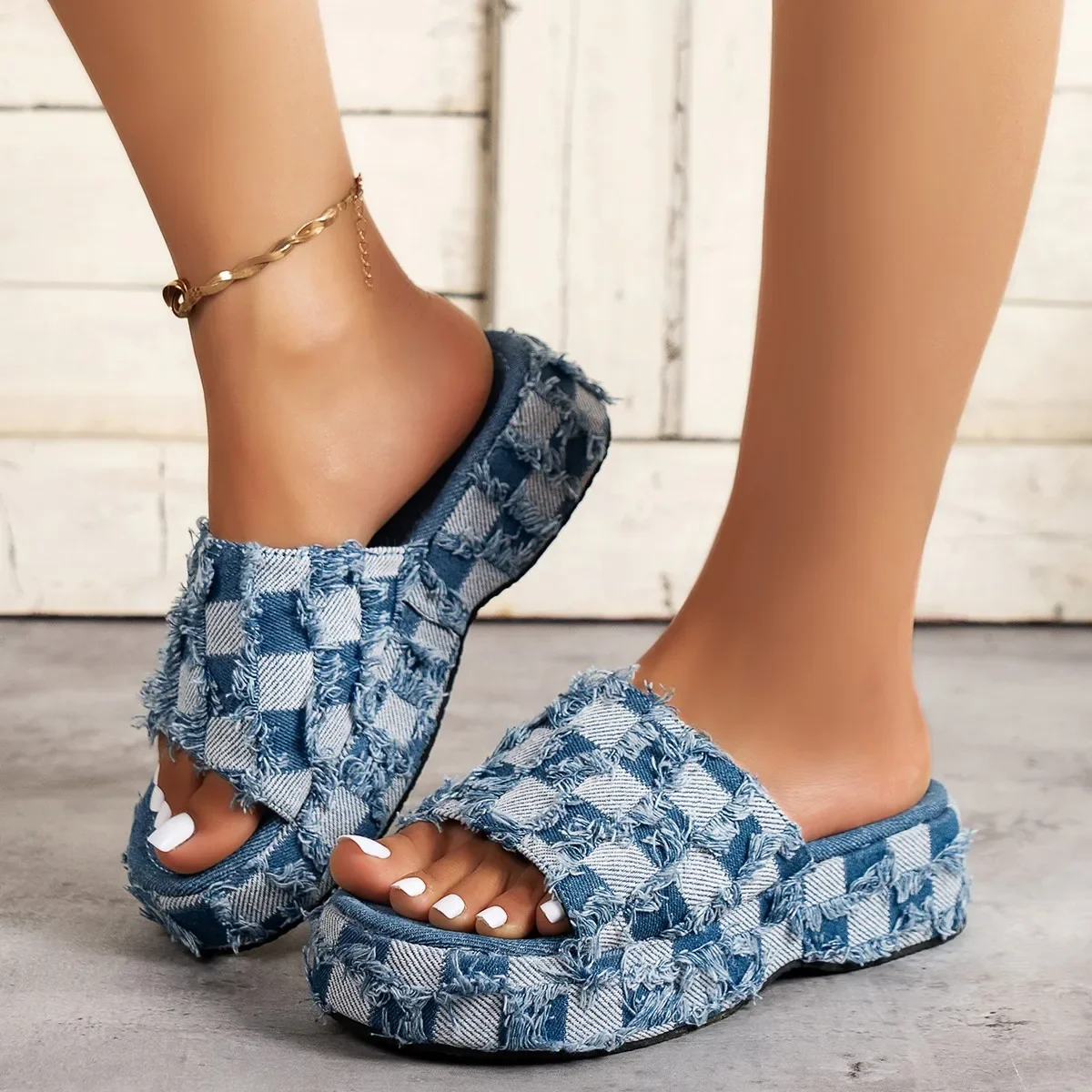 Nieuwe Vrouwen Denim Glijbanen - Women Shoes Jeans recensie en prijs