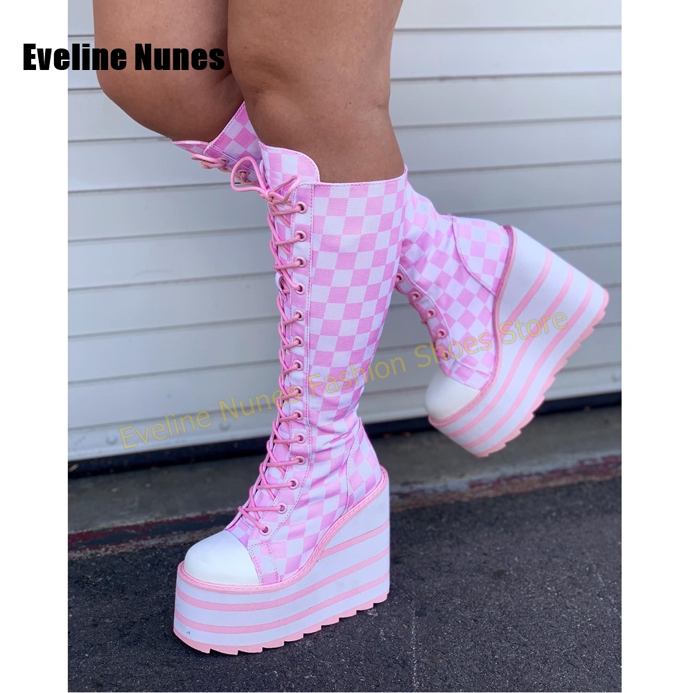 Vrouwen Roze Wit Dambord Platf - Women'S Shoes Y2K recensie en prijs