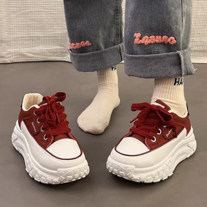 Lente dikke witte sneakers voo - Platform Sneakers Chunky recensie en prijs