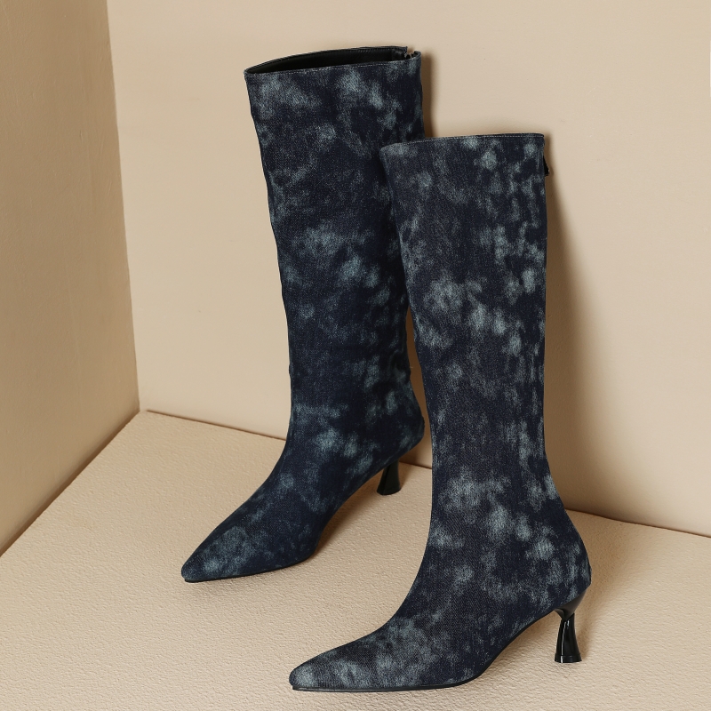 Blauwe Jeans Kniehoge Laarzen  - Women Shoes Jeans recensie en prijs