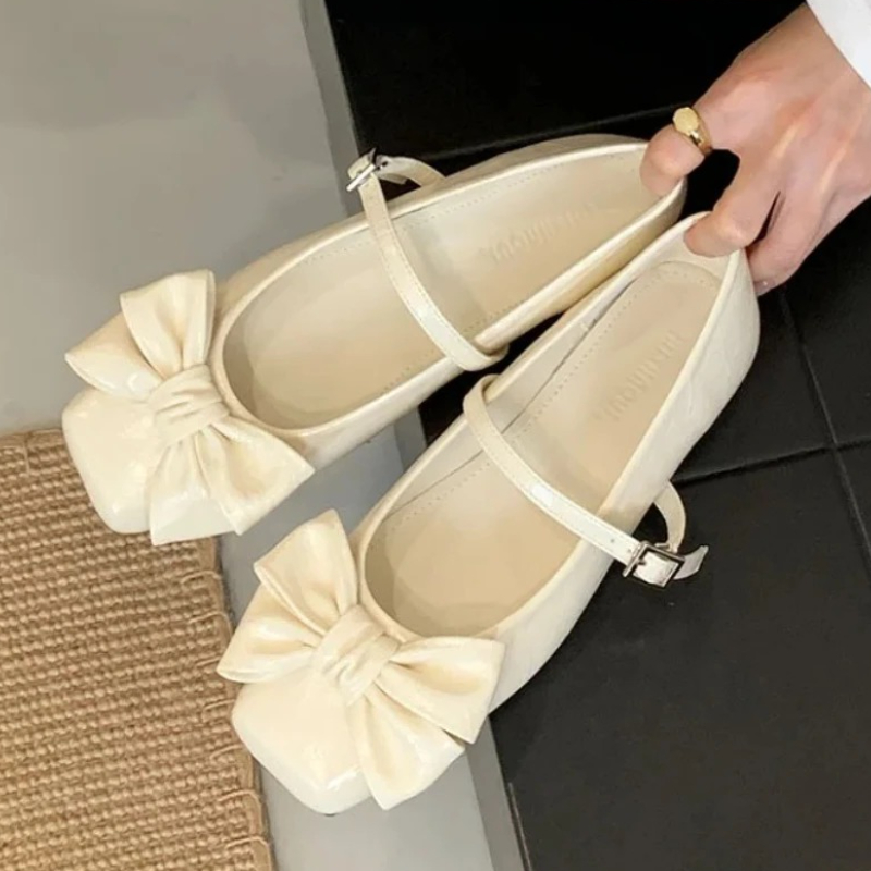 Leuke Strik Vierkante Teen Ont - Women Shoes Brand recensie en prijs