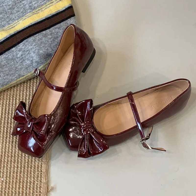 Leuke Strik Vierkante Teen Ont - Women Shoes Brand recensie en prijs