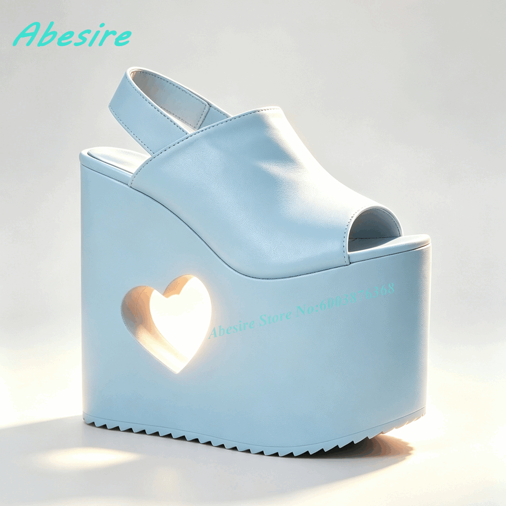 Roze Hart Uitsparing Wedge Pla - Women'S Shoes Y2K recensie en prijs