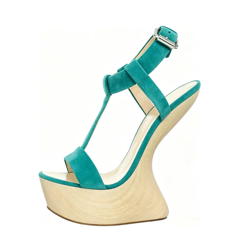 Houtnerf hoefhakken groene suè - Kids Shoes Women recensie en prijs