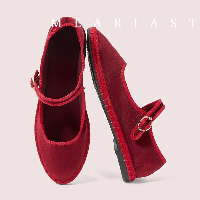 Rode Mary Jeans Flats Schoenen - Women Shoes Jeans recensie en prijs