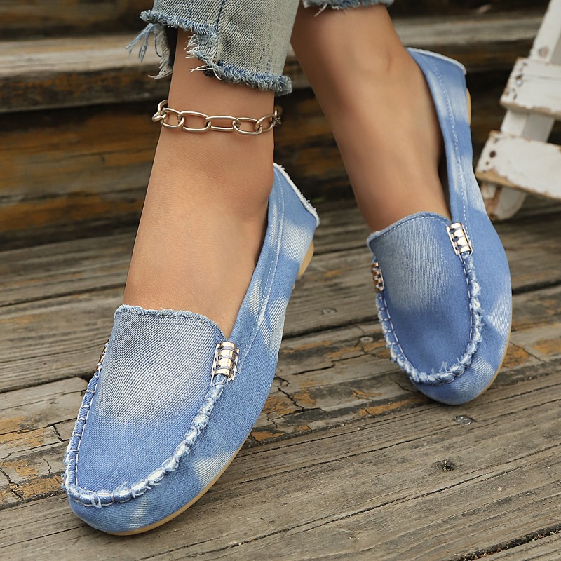 Mode lichtblauwe denim instapp - Loafer Flat Women recensie en prijs