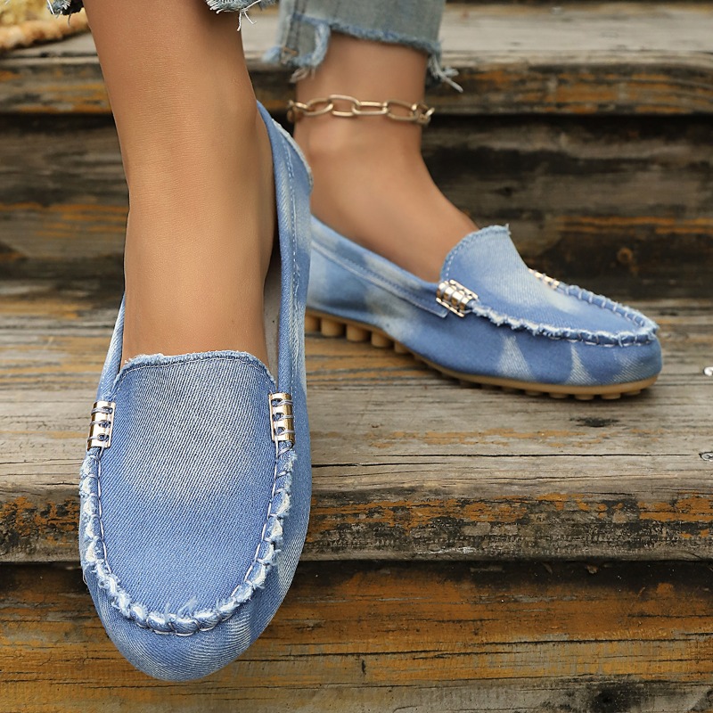 Mode lichtblauwe denim instapp - Loafer Flat Women recensie en prijs
