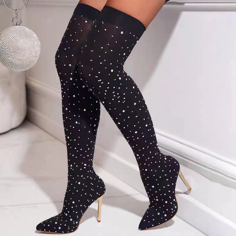 Strass Slanke Been Stretch Sok - Sock Boot Women recensie en prijs