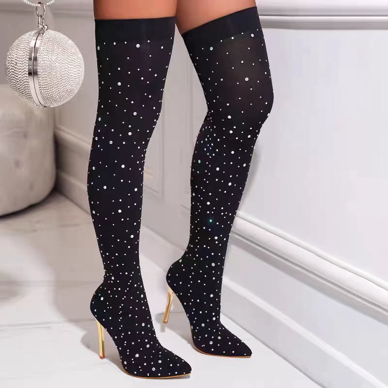Strass Slanke Been Stretch Sok - Sock Boot Women recensie en prijs