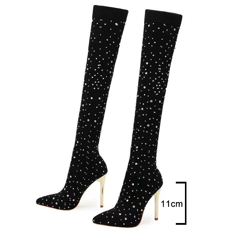 Strass Slanke Been Stretch Sok - Sock Boot Women recensie en prijs