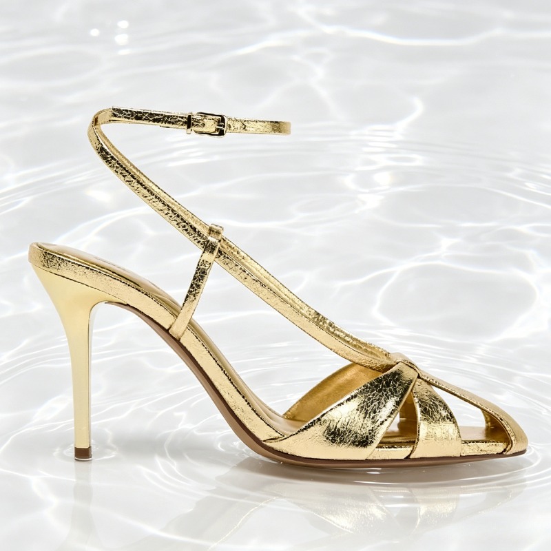 Fashion Gold Dunne Hakken Sand - Women Shoes Brand recensie en prijs
