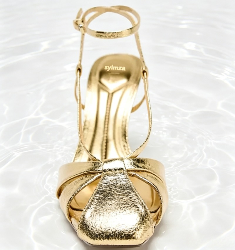 Fashion Gold Dunne Hakken Sand - Women Shoes Brand recensie en prijs