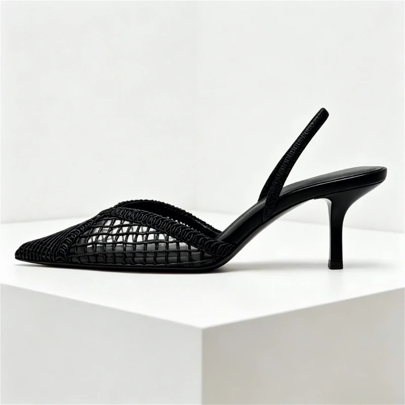 Mesh geweven sandalen met hakk - Women Shoes Brand recensie en prijs